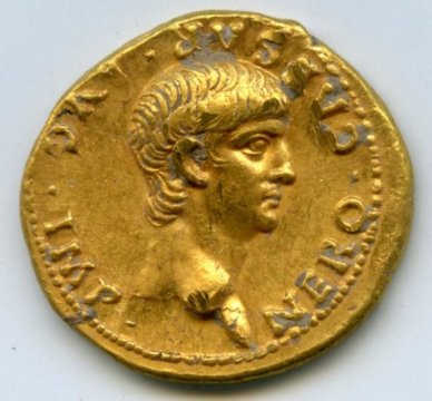 Die Goldmünze mit dem Nero-Portrait (Bild: Dank an Shimon Gibson).